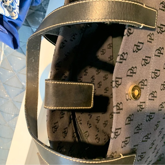 DOONEY & BOURKE Black Signature Large Canvas Authentic Tote.  AUTHENTIC VINTAGE - Picture 6 of 14